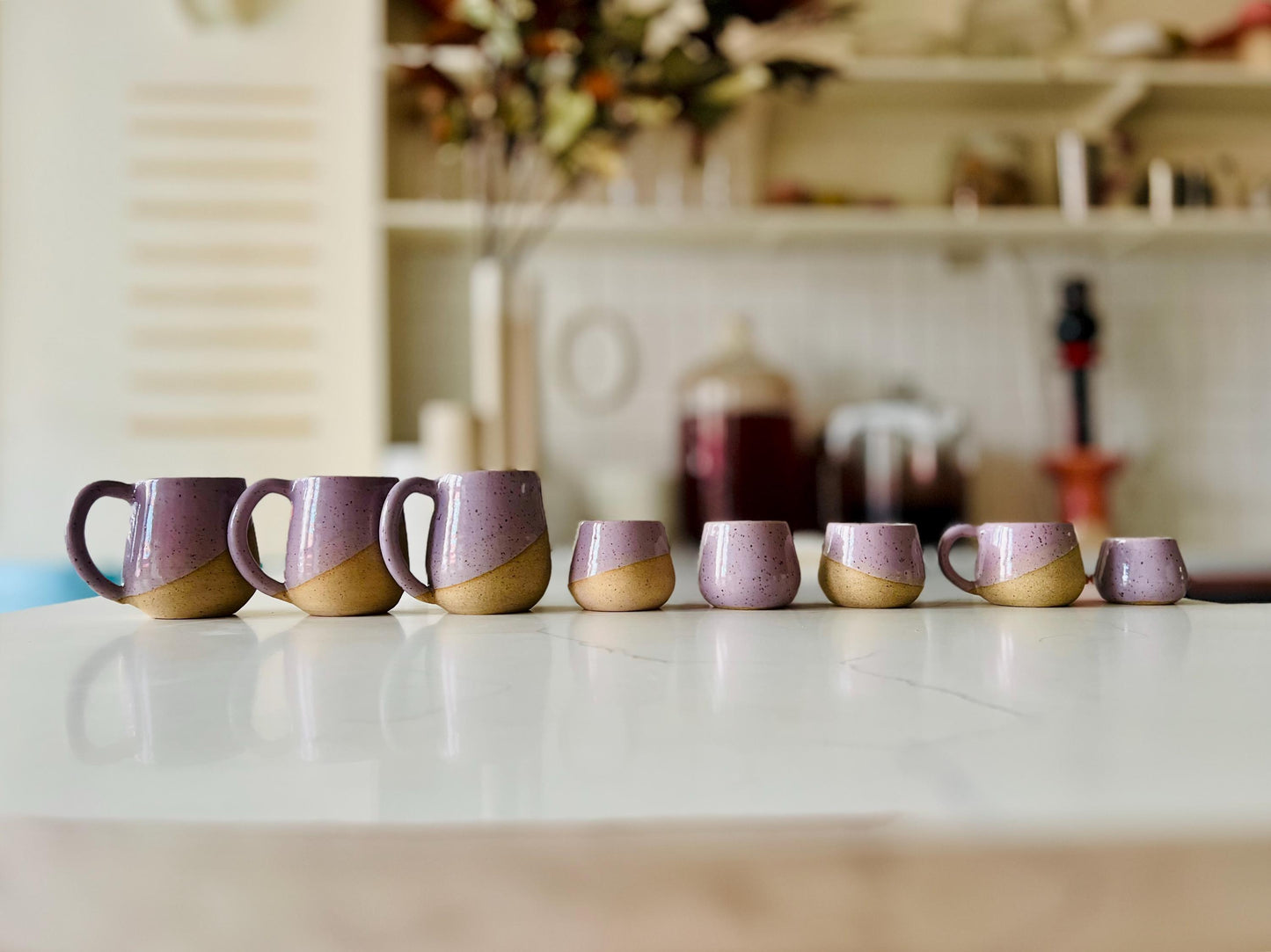 Round-Bottom Espresso Mug - handmade small coffee cups-Unique Stoneware Kitchenware- 4oz