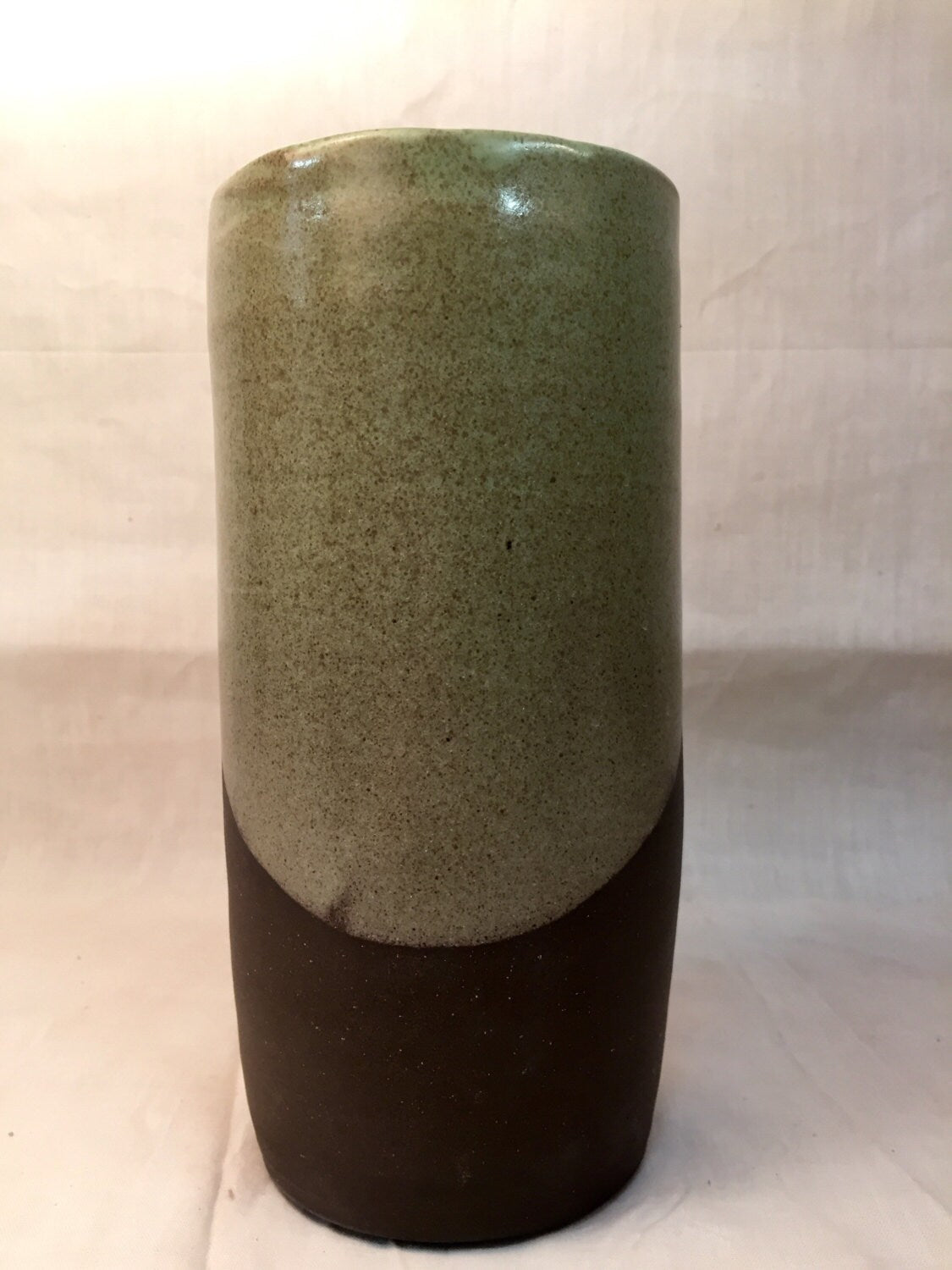 Ceramics - Modern flower vase - green and black.