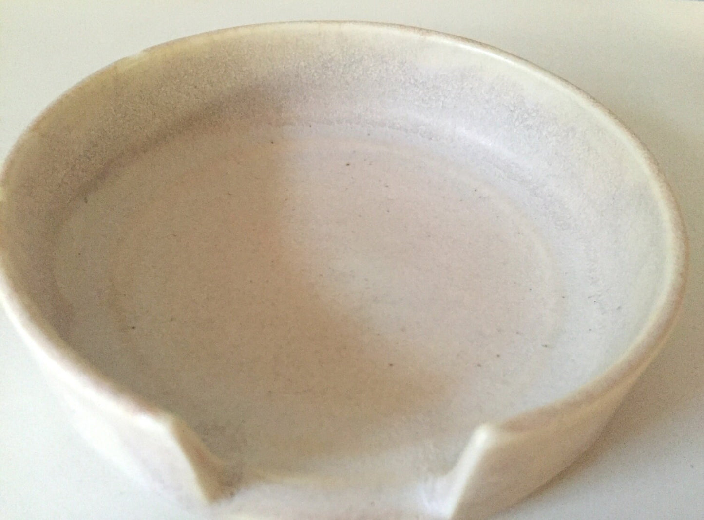 White and pink - modern ceramic spoonrest - kitchen