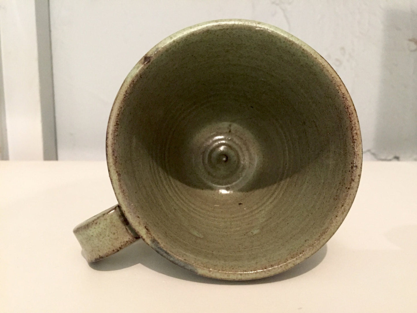 Ceramic coffee mug - modern deisgn - green - half price!