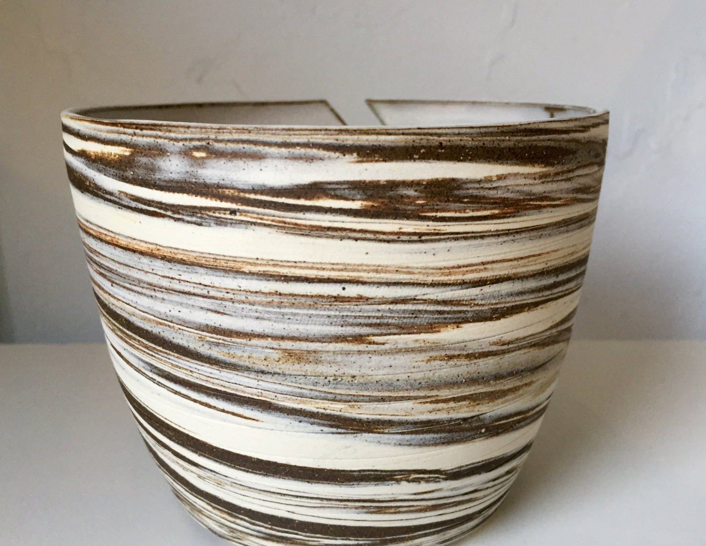 yarnbowl - ceramics - knitting bowl- marbled clay