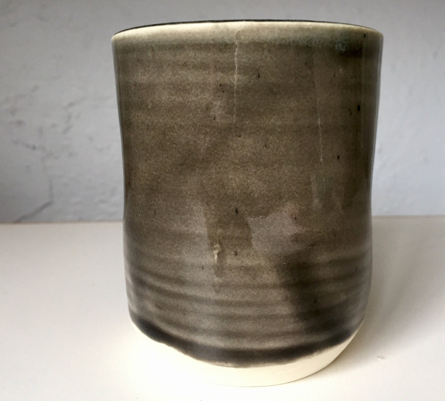 Handmade ceramic mug - yoda themed - starwars - grey and black