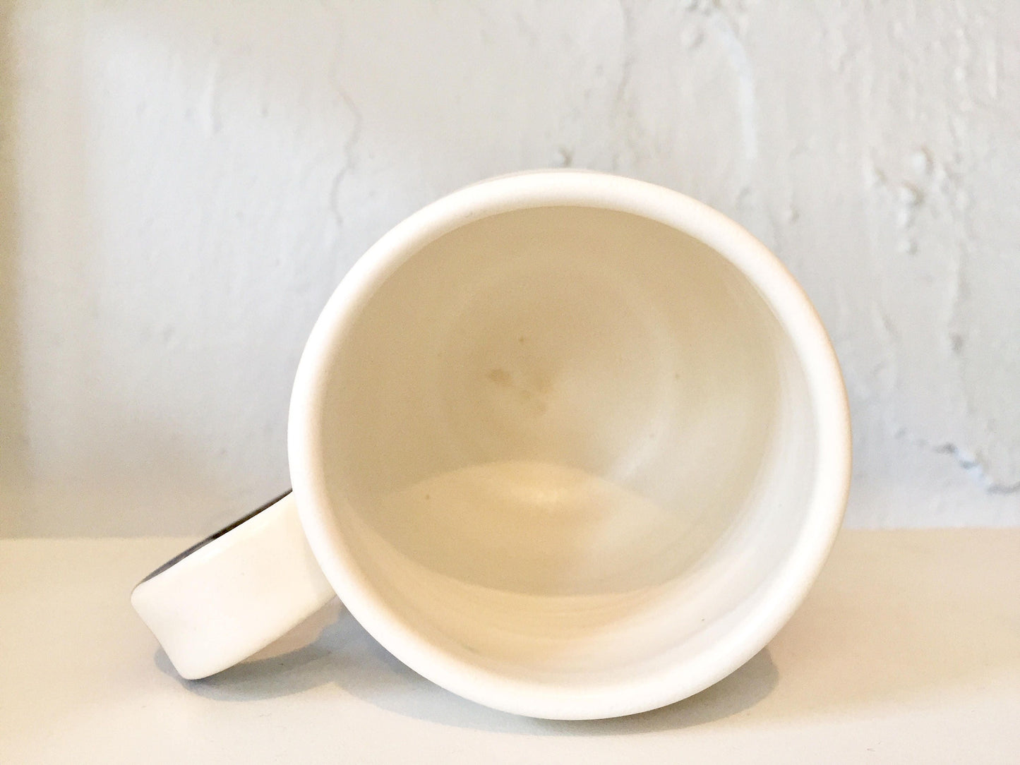 ceramic mug - coffee cup - purple/gray and white