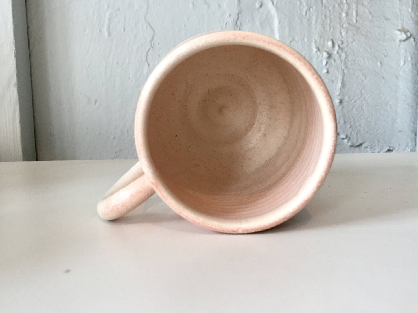 ceramic mug - coffee cup - white and pink ombré