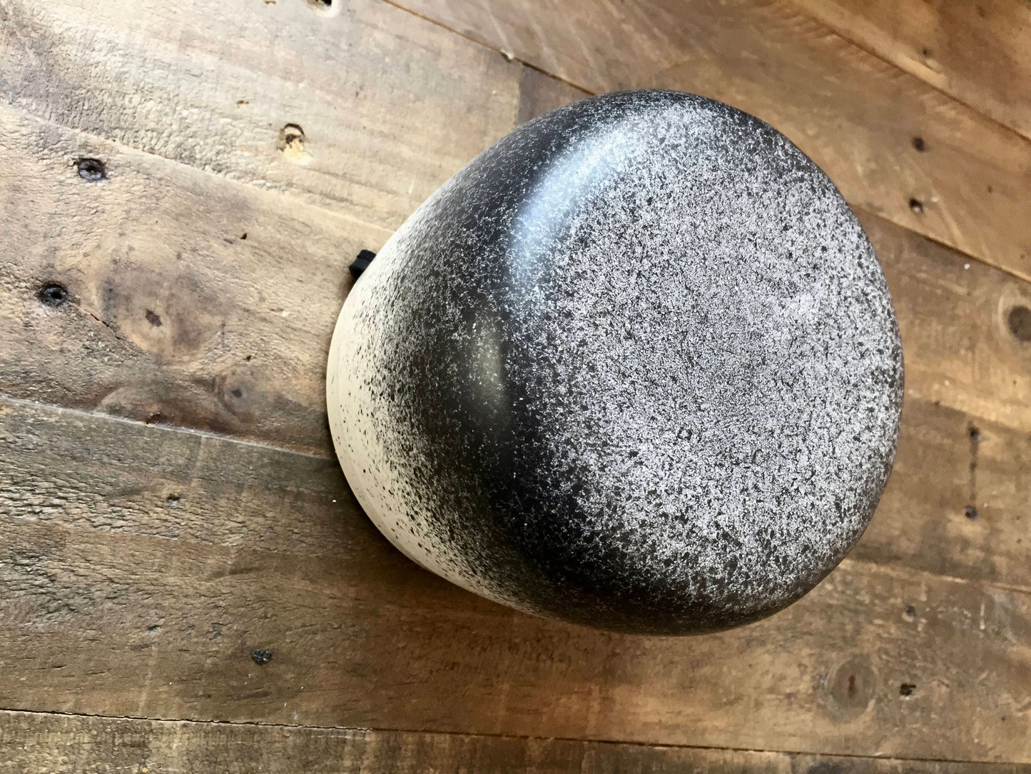 Large Ceramic planter-white and black- Hanging flower pot - herb planter