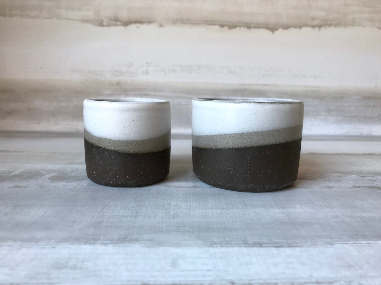 Wide chocolate and white - ceramic Matchstick holder- Strike on side - match jar- NEW!