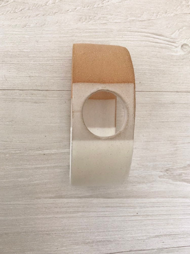 Beige Small Airplant stand- ceramic plant stand- - two tone white on beige stoneware