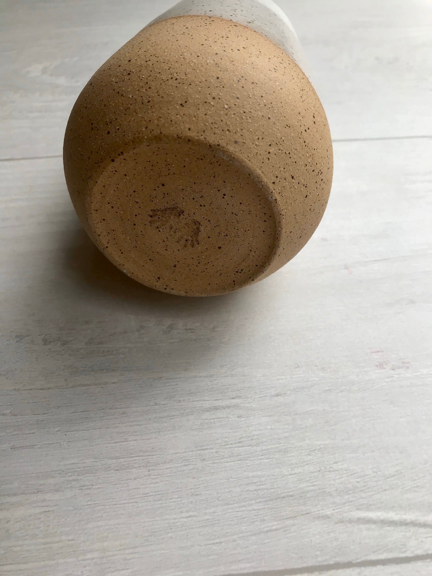 Speckled-small Ceramic vase- white on speckled stoneware- bud vase