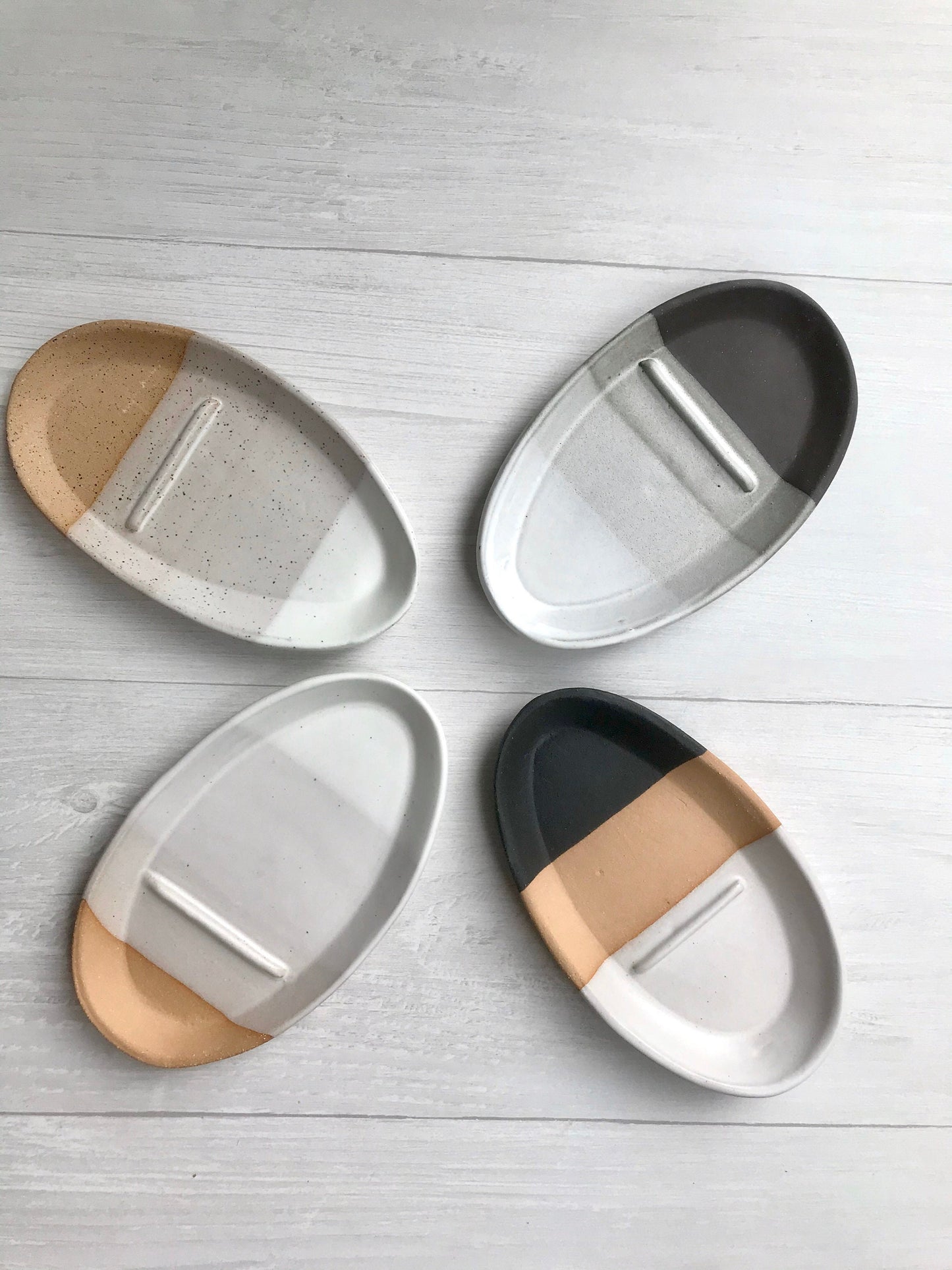 Speckled- Ceramic smuge dish- white and speckled clay- sage stick optional- sage stick dish