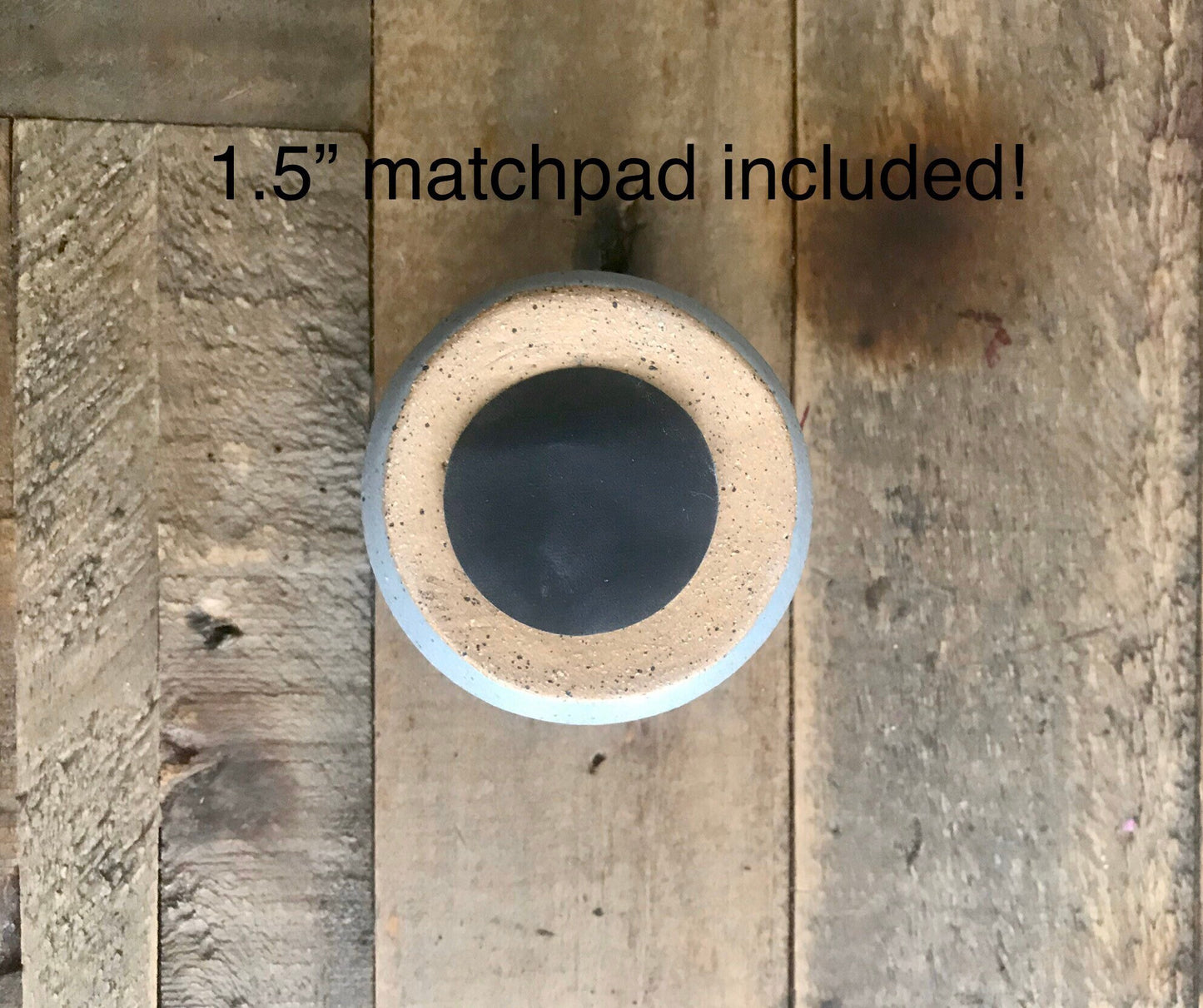 Speckled gray- ceramic Matchstick holder- Strike on side