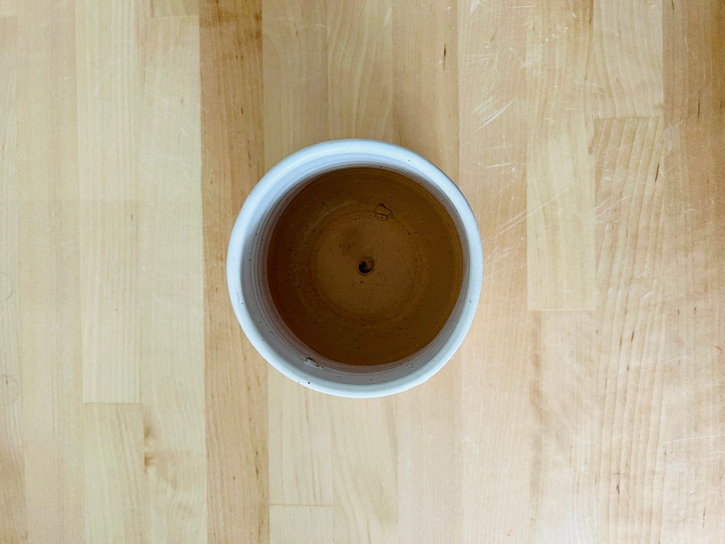 Cylinder Succulent pot- drainage hole . 4" White. Ceramic- limited edition