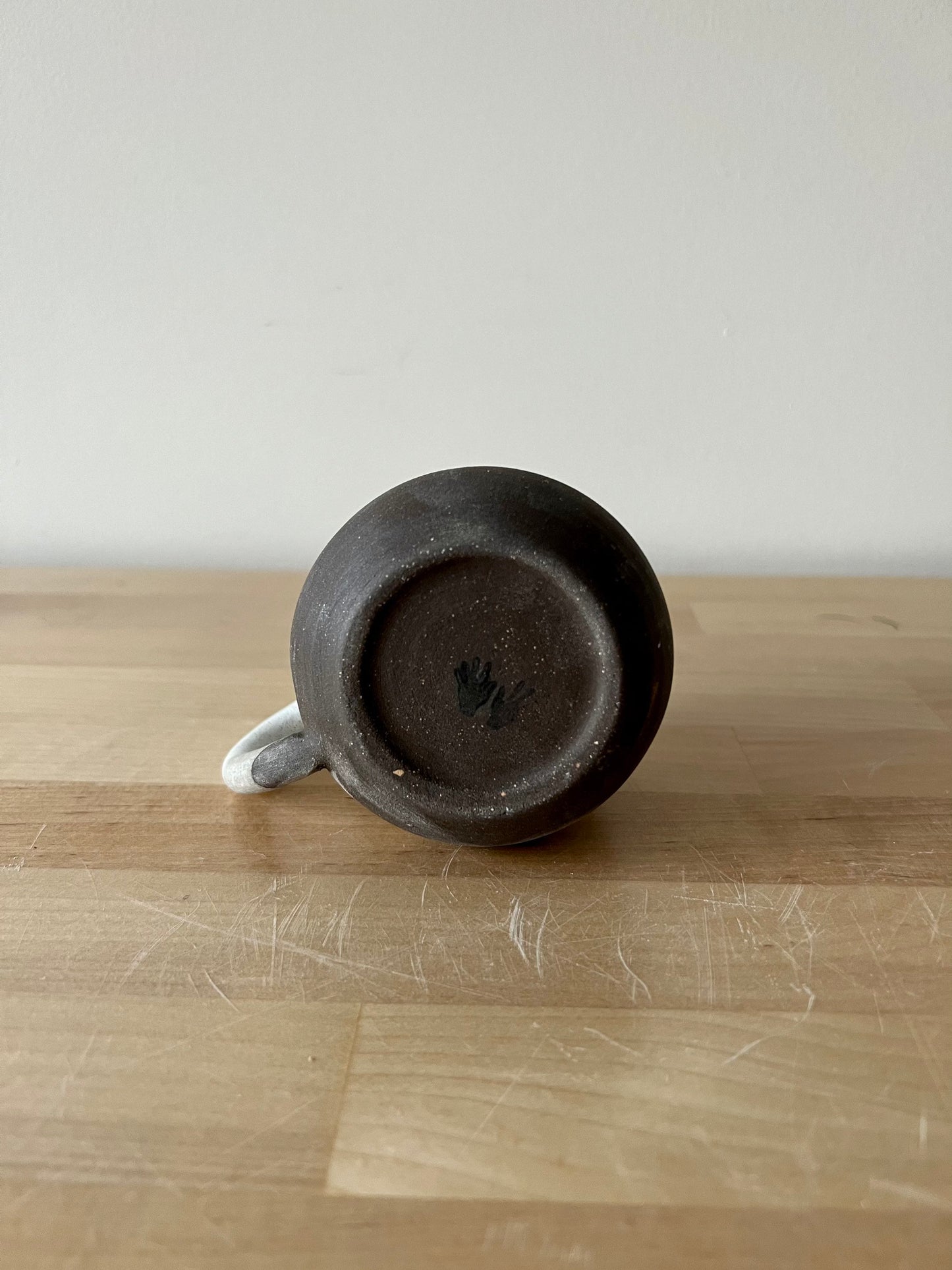 SECONDS-oversized rounded espresso cup- coffee mug-chocolate and white- handmade kitchen decor