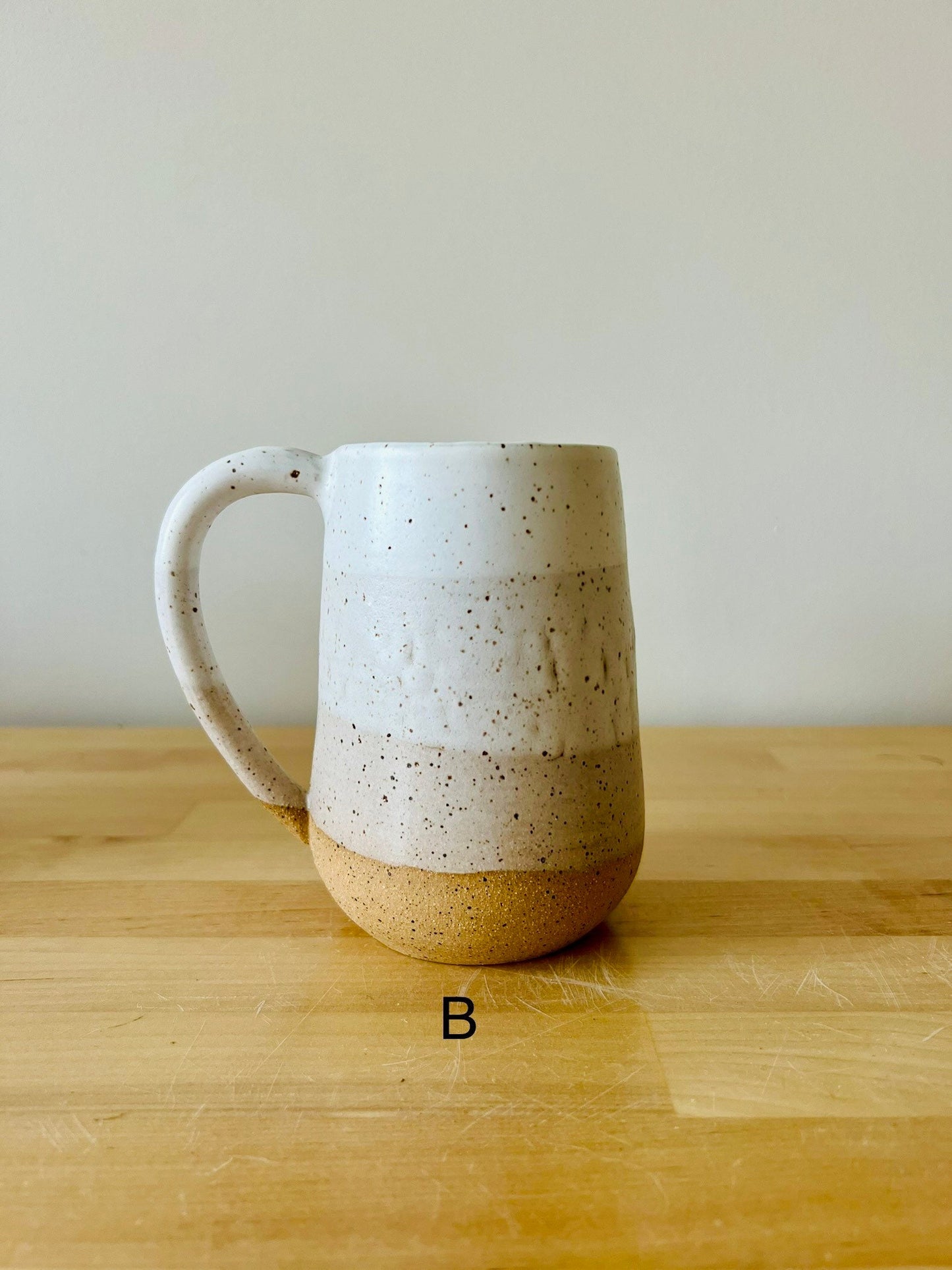 SECONDS-Round Bottom Mugs- white and speckled- handmade coffee mugs