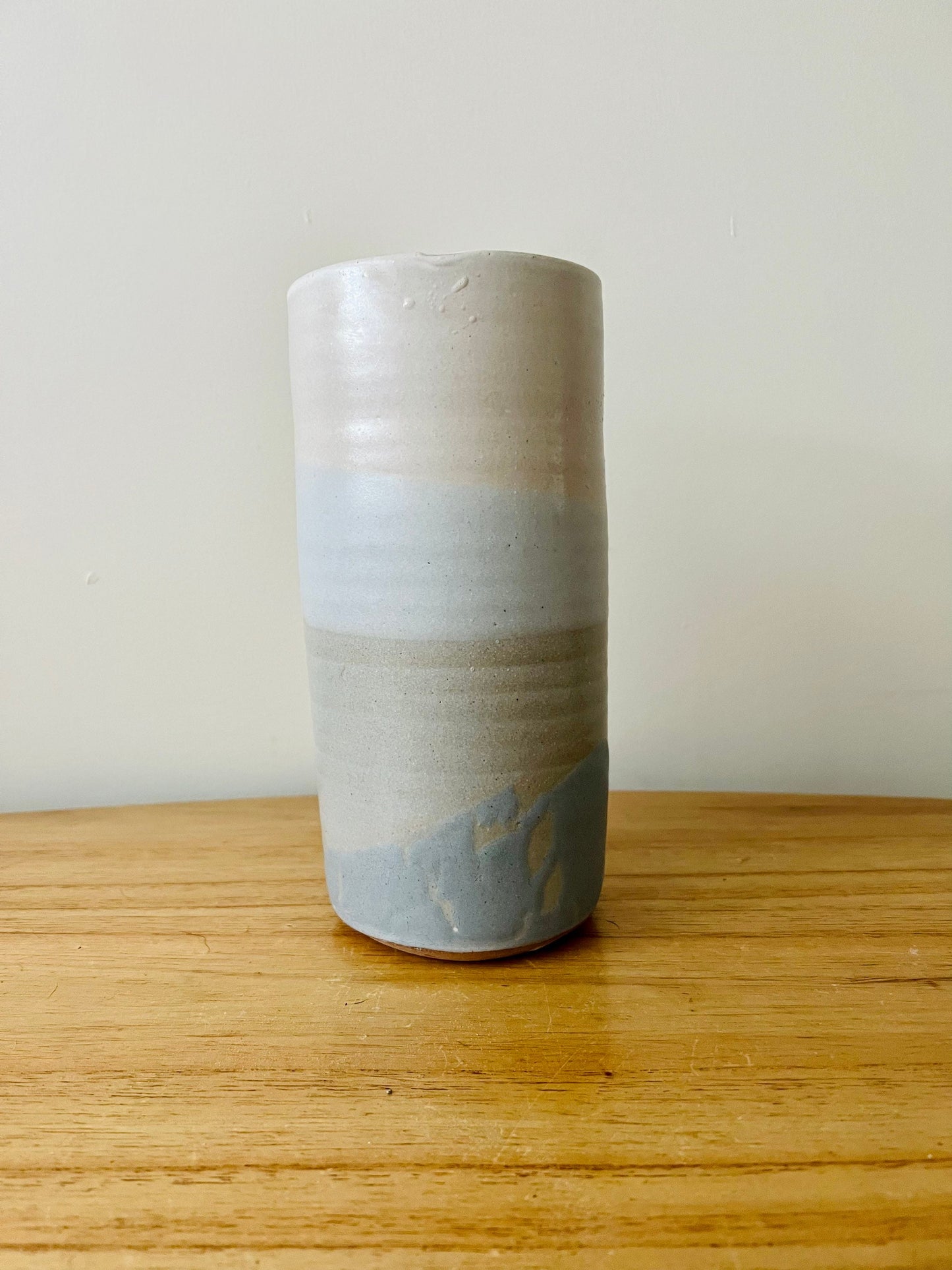 SECONDS- criss cross tall cylinder vase. ceramic- handmade ceramics