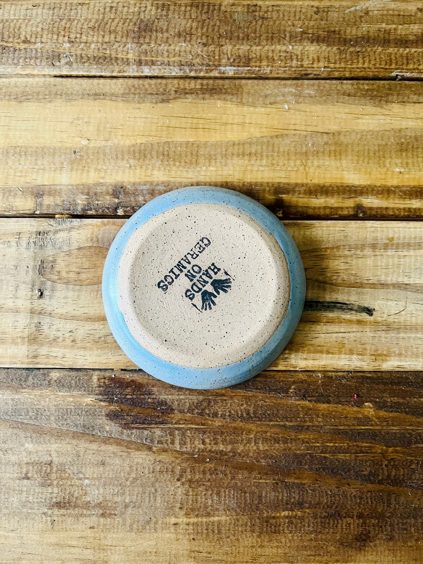 SECONDS- blue gray small dish- tray- handmade ceramic