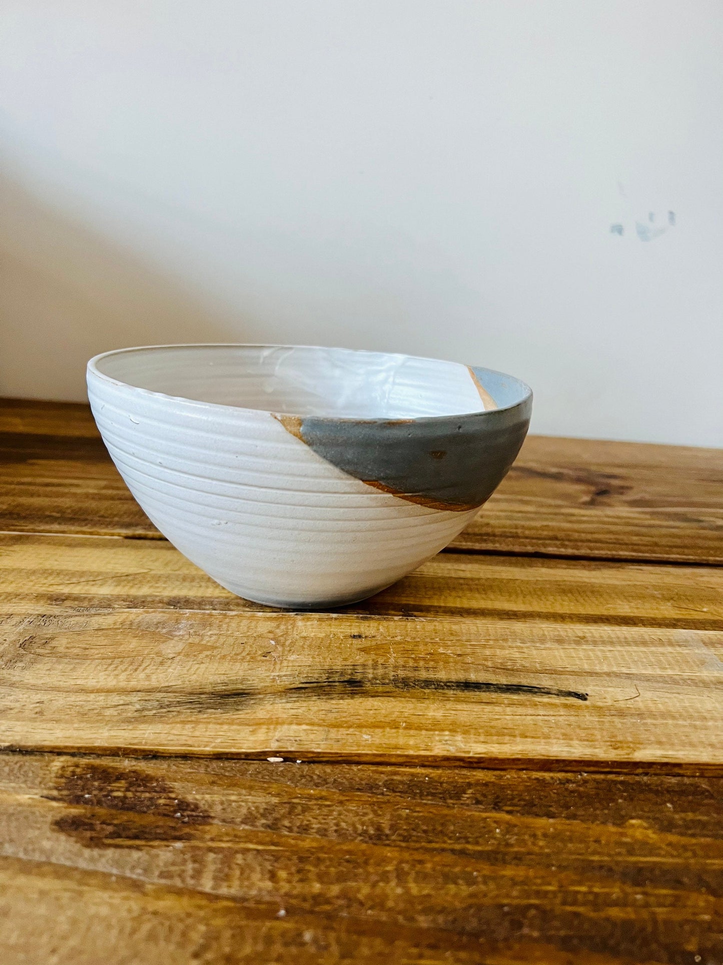 Seconds- gray and white oversized cereal bowl