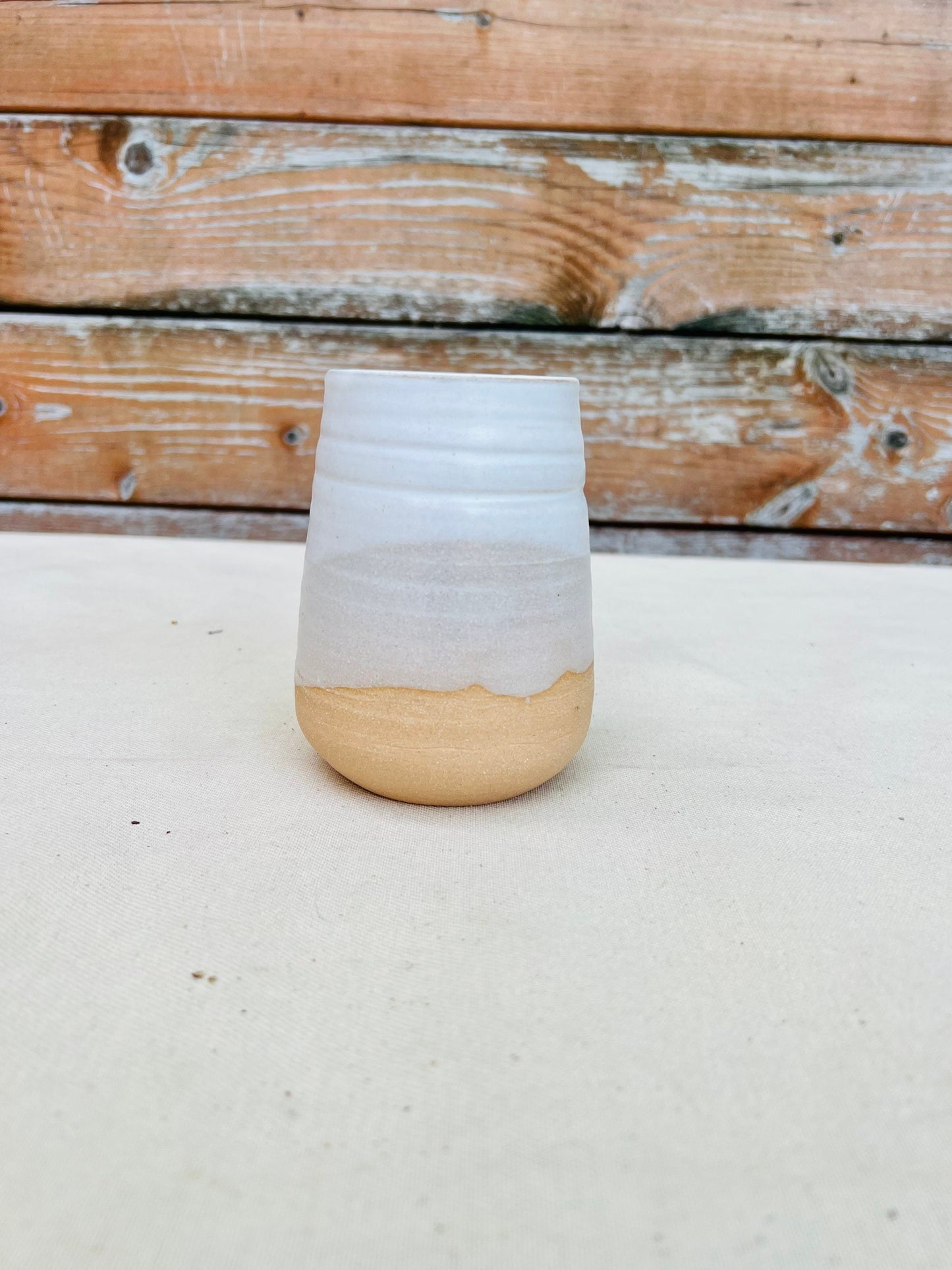 Seconds - Round-Bottom Tumbler - White - Handmade Ceramic Cup - Drinking Glass