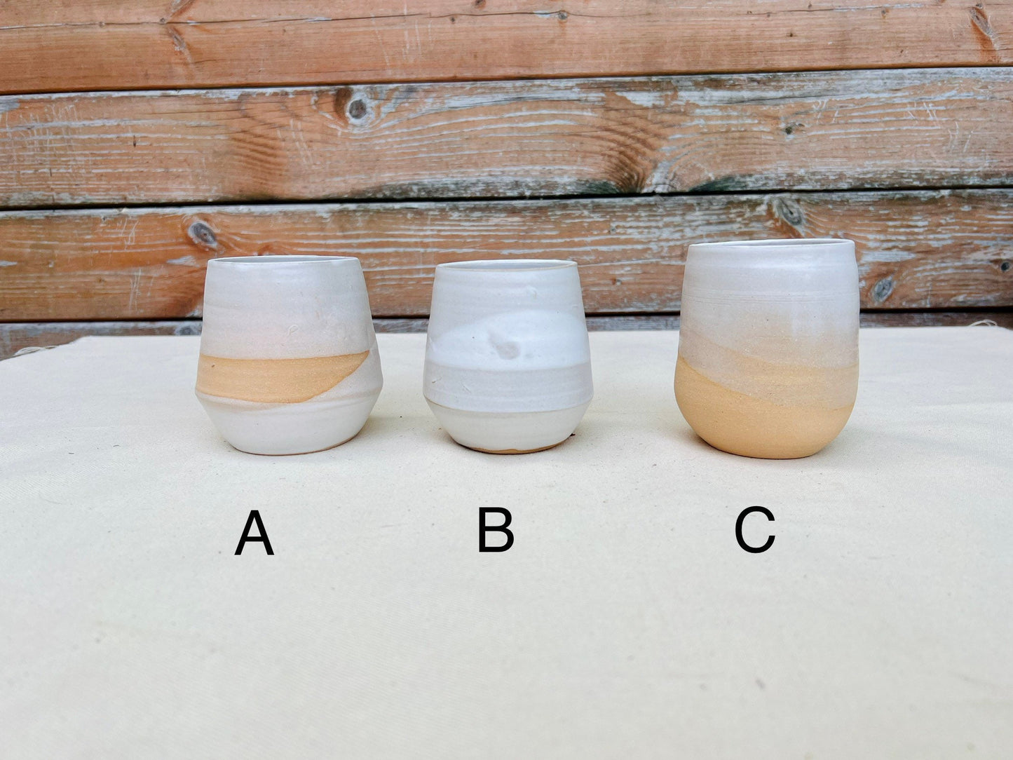 Seconds - Round Bottom Tumbler - White - Handmade Ceramic Cup - Drinking Glass