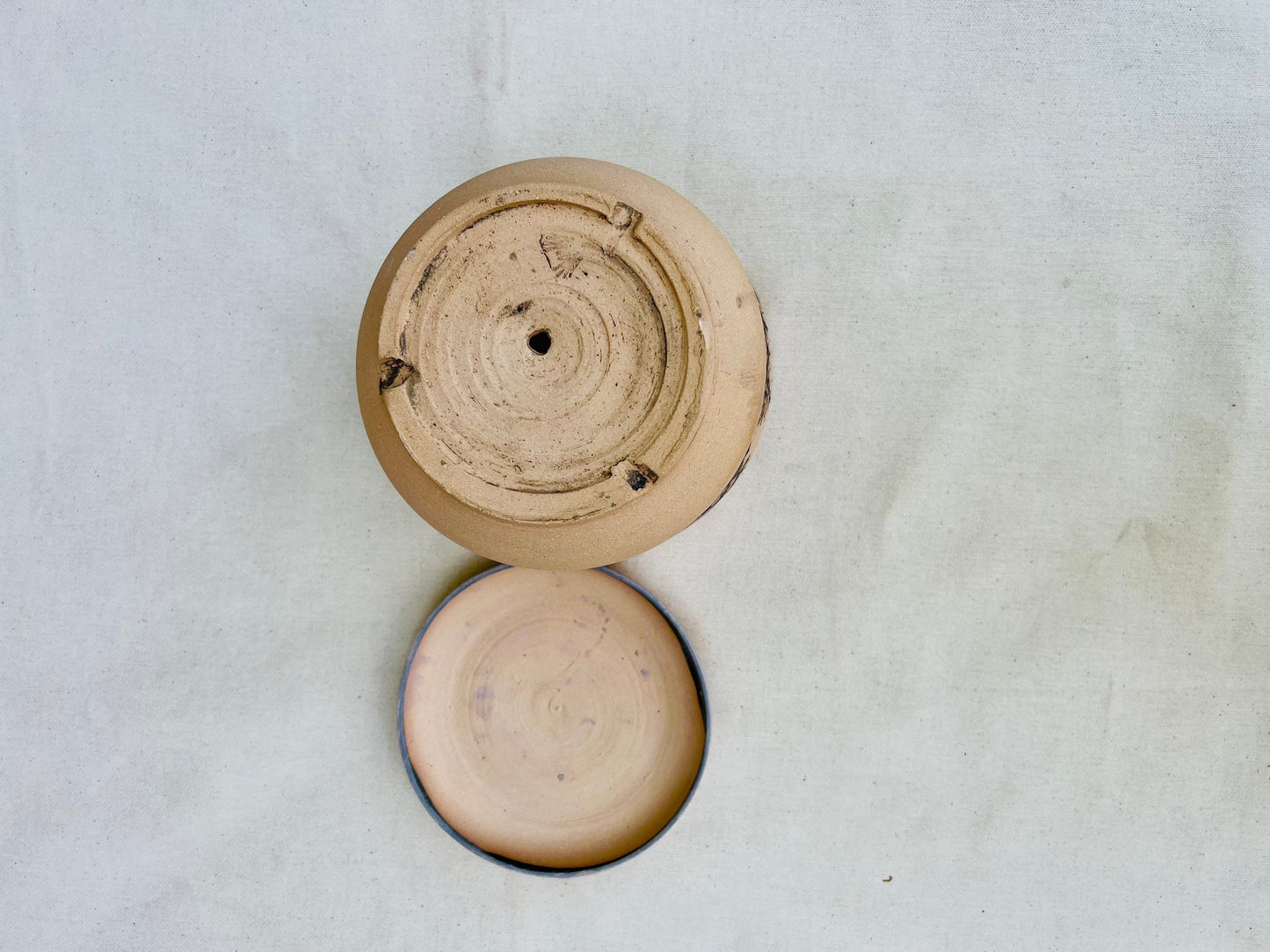 Seconds - Large Round Bottom Planter - Forest Landscape - Handmade Ceramic