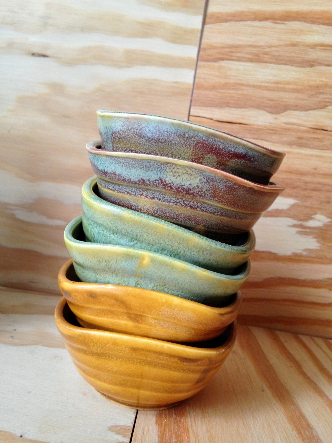 handcrafted turqiouse green square ceramic ramekins (set of two)