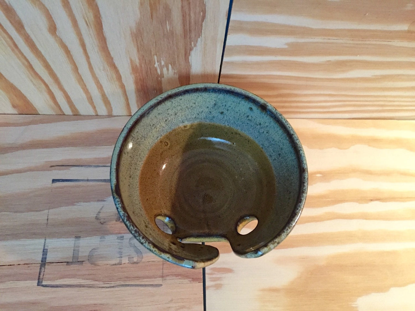 Handmade ceramic knitting yarn bowl