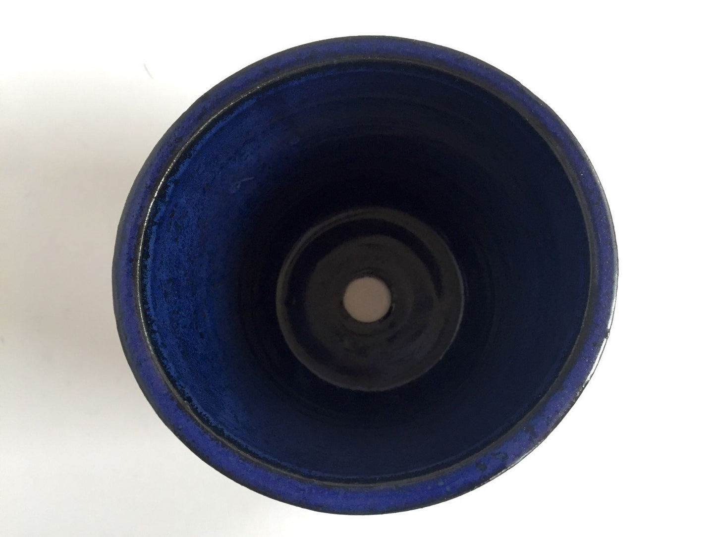 ceramic planter in cobalt blue