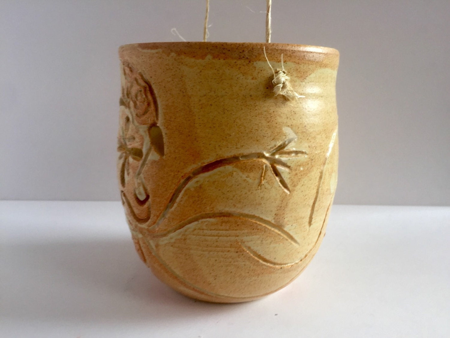 ceramic hanging lantern - hand carved sugar skull design