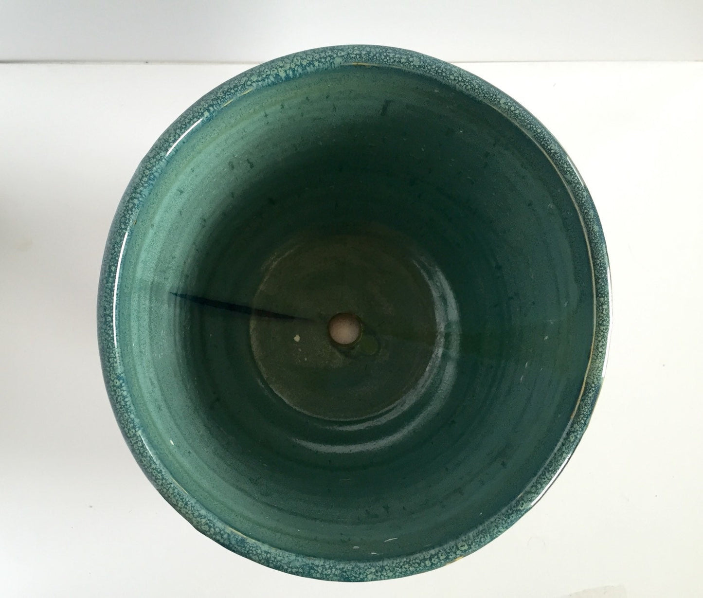 Large ceramic planter in blue green indoor or outdoor use