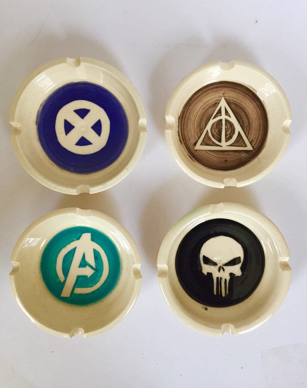 Harry pottery deathly hallows themed ashtray in sepia