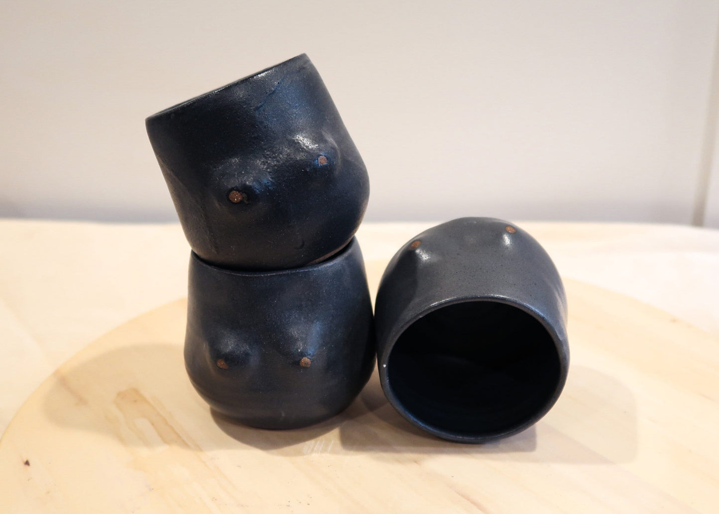 SALE! 50% off Seconds - Boob Mug - Black - Handmade Ceramic Coffee Mug