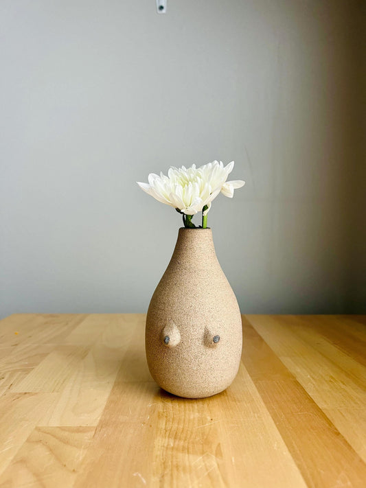 Handmade Boob Bud Vase – Fun Ceramic Flower Vase – Unique Small Vase – Playful & Functional Gift