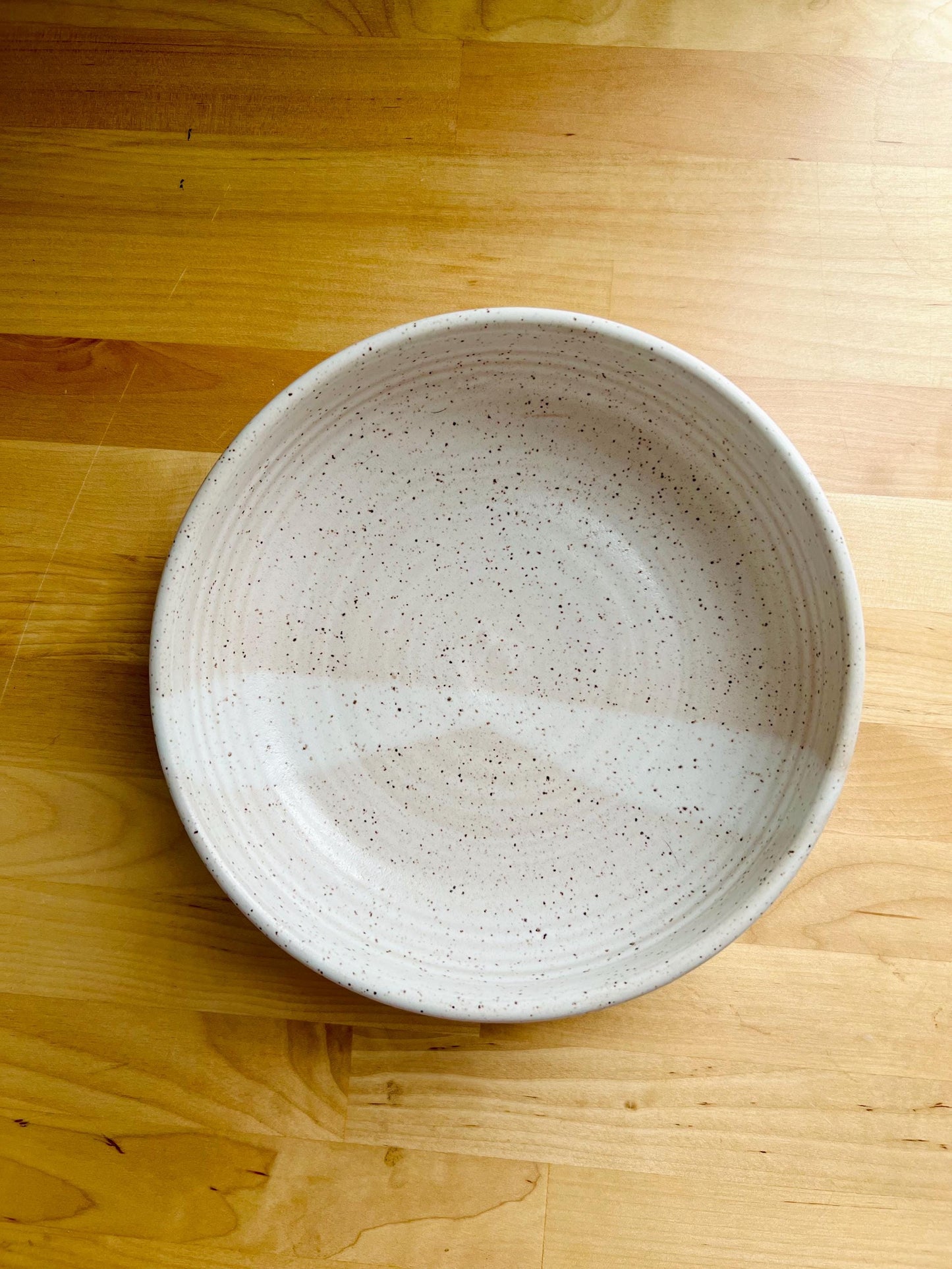 Handmade Wide Bowl – Ceramic Kitchenware – Modern Rice Bowl – Hand-Carved Stoneware Bowl