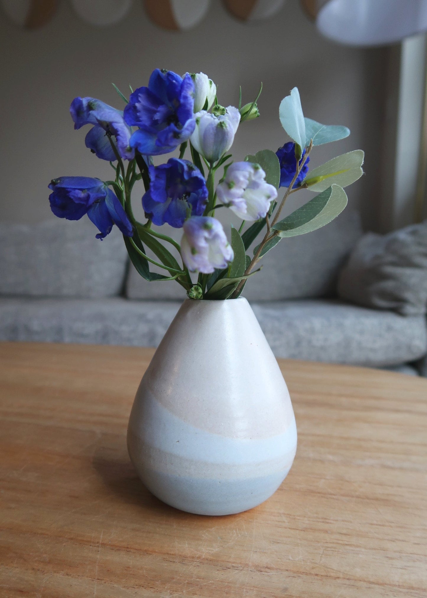 Handmade Criss-Cross Wide-Bottom Bud Vase – Unique Ceramic Vase with Color Options