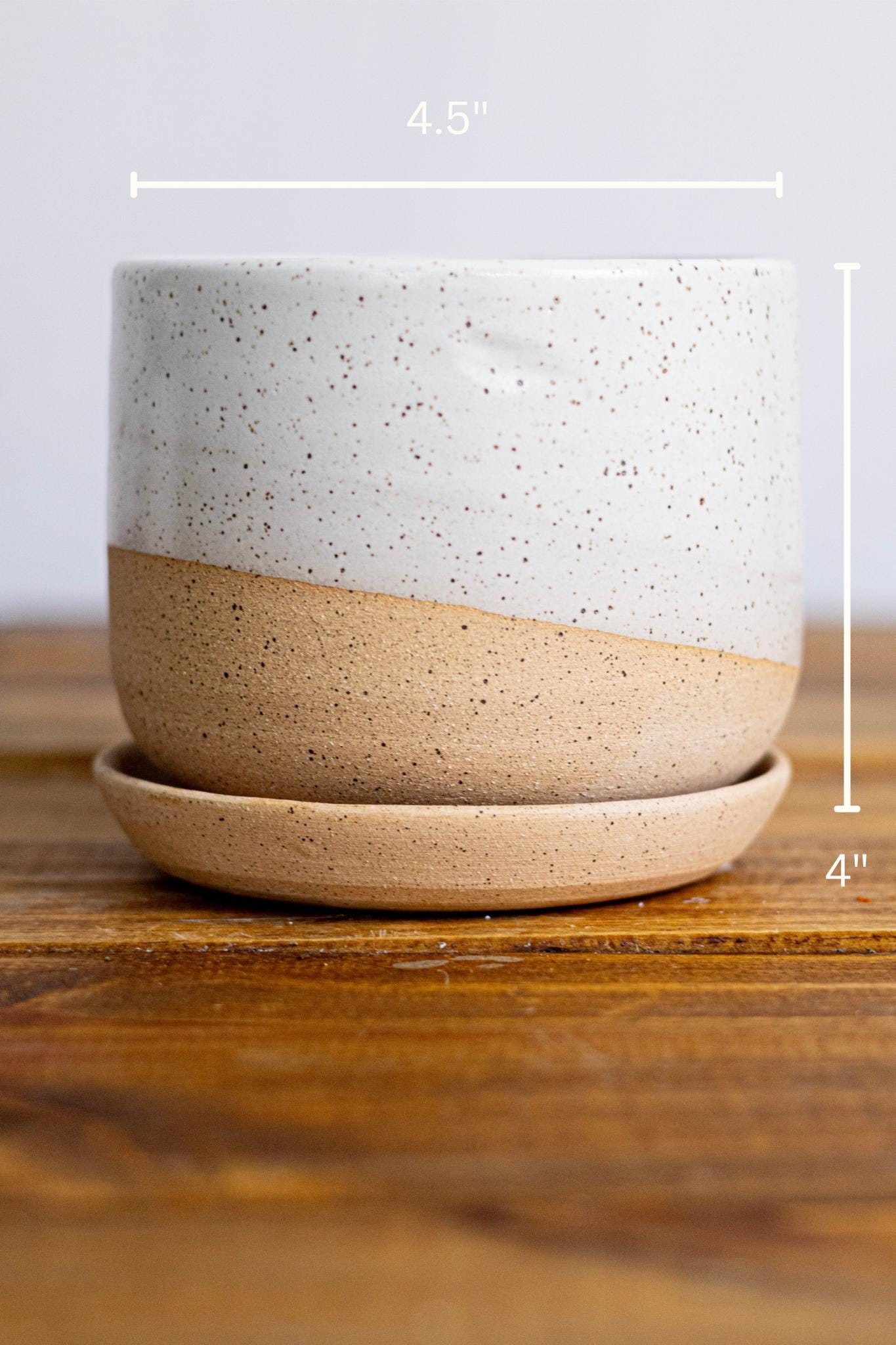 Round Bottom Planter and Saucer - Handmade Ceramic planter- size options