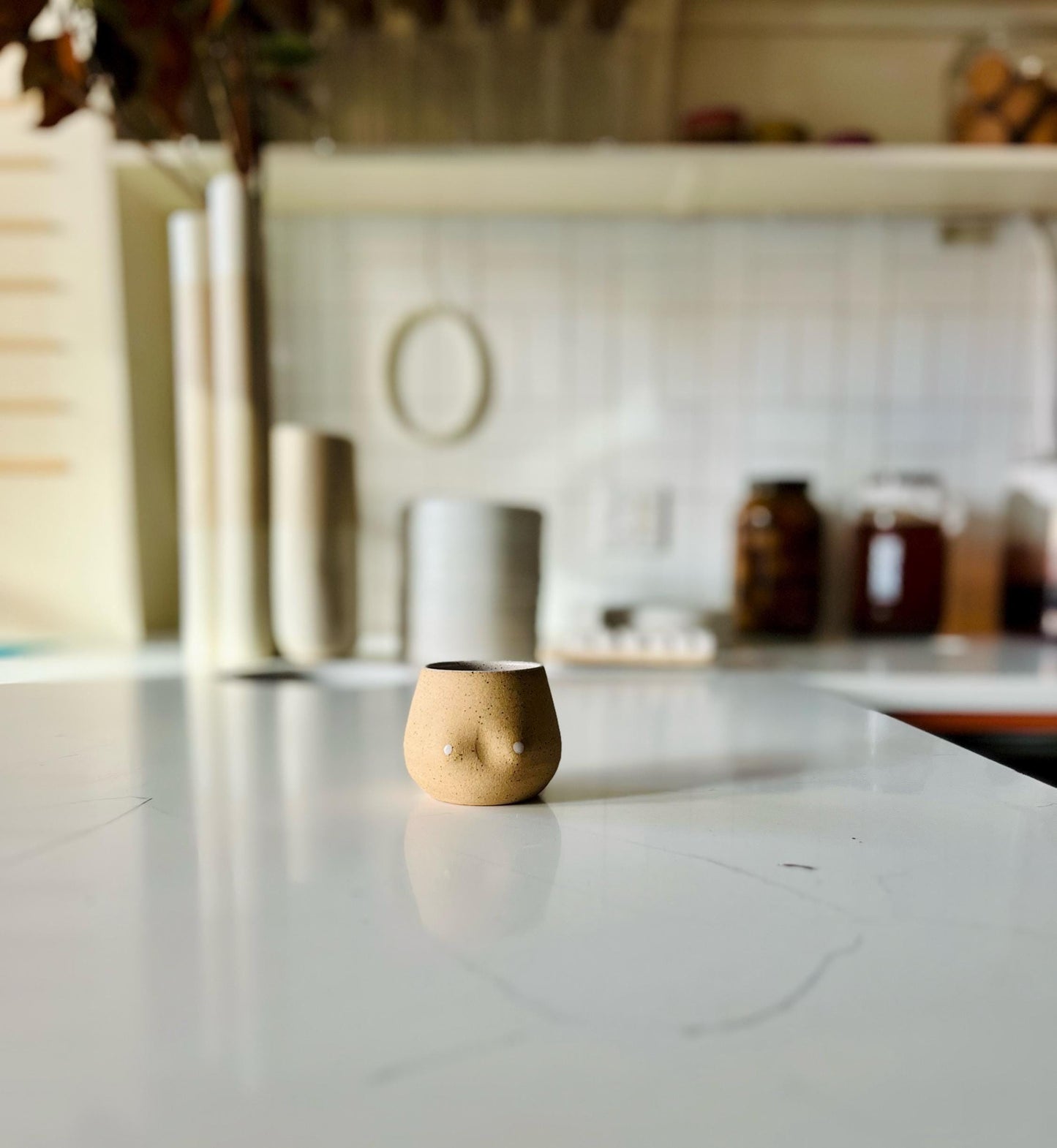 Boobie Matchstick Holder - Handmade Ceramic- multipurpose small cup 2OZ