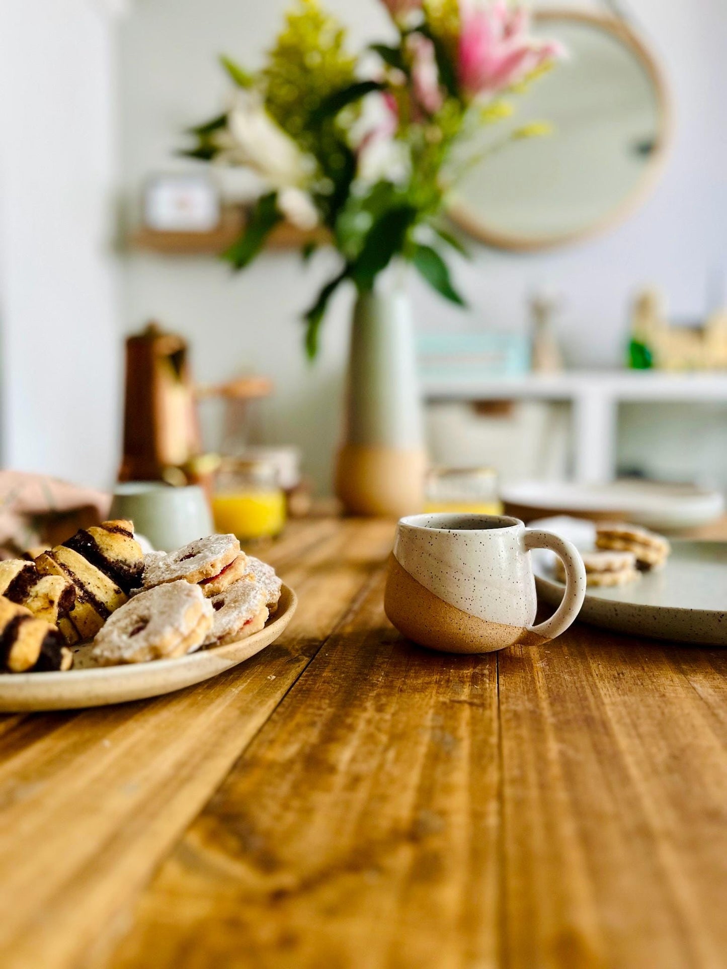 Round-Bottom Espresso Mug - handmade small coffee cups-Unique Stoneware Kitchenware- 4oz