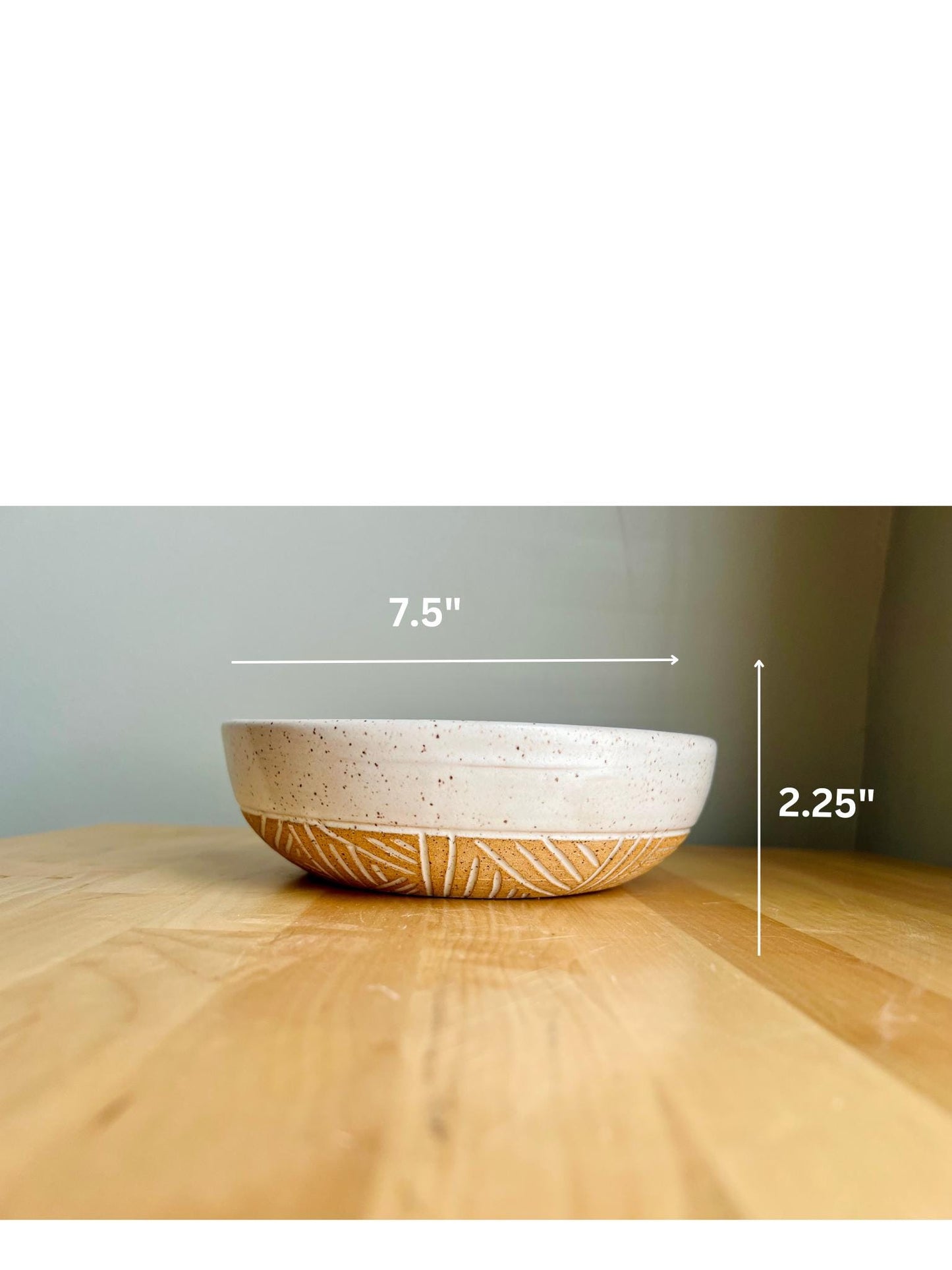 Handmade Wide Bowl – Ceramic Kitchenware – Modern Rice Bowl – Hand-Carved Stoneware Bowl
