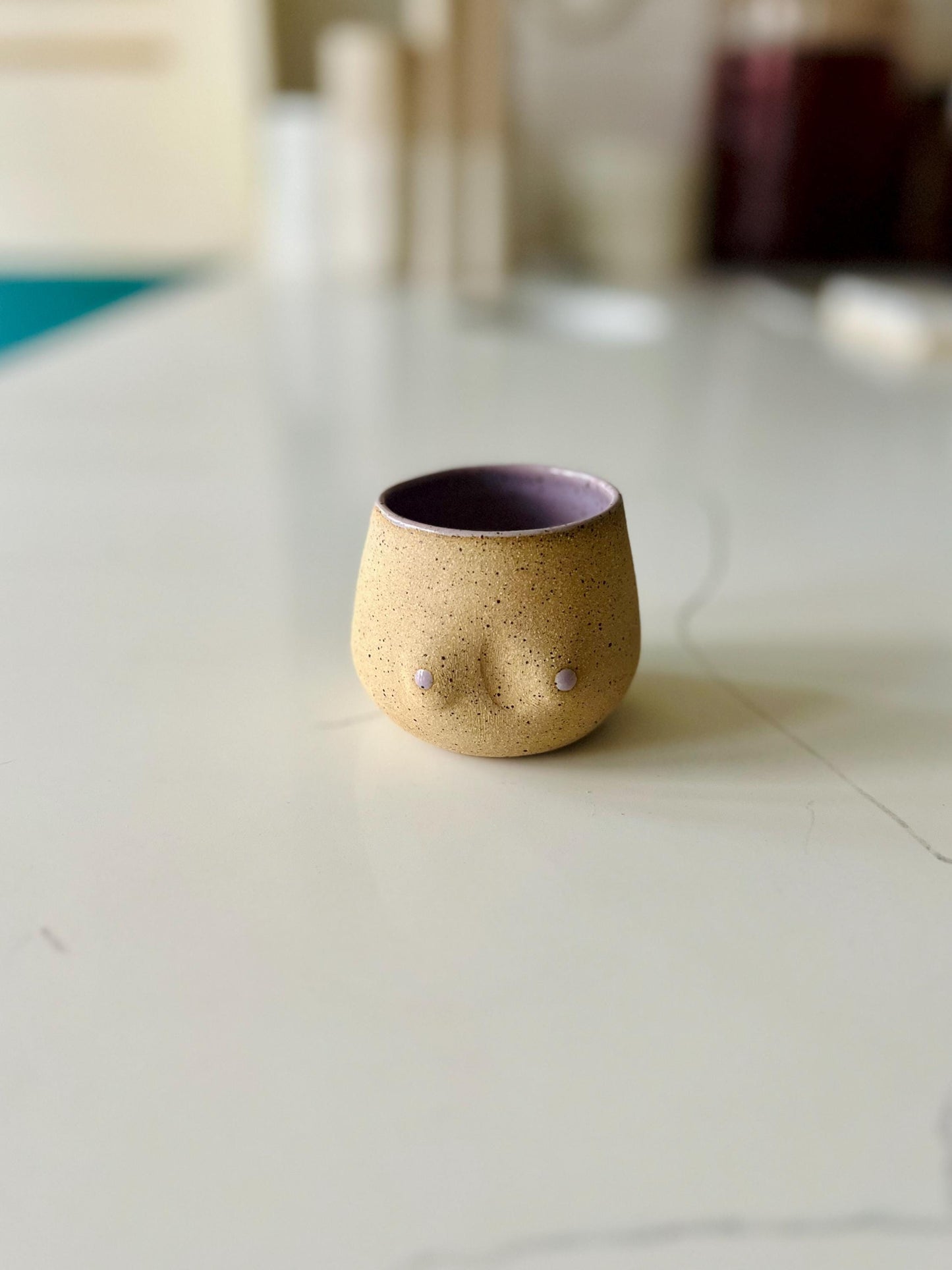 Boob cup- Fun colors- Handmade Ceramic Mug - Fun & Functional Gift-  4 OZ