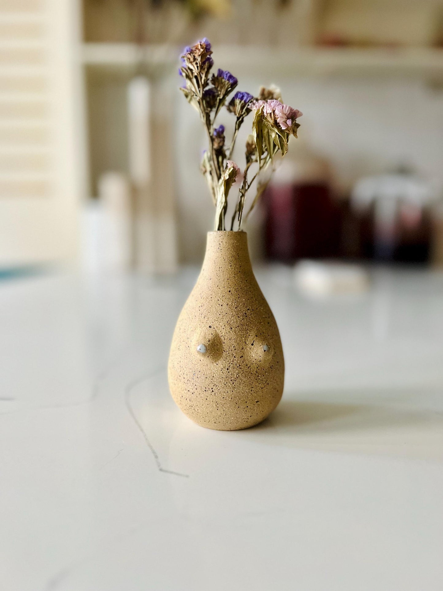 Boob Bud Vase – Handmade Ceramic Flower holder – Unique Small Vase – Playful & Functional Gift