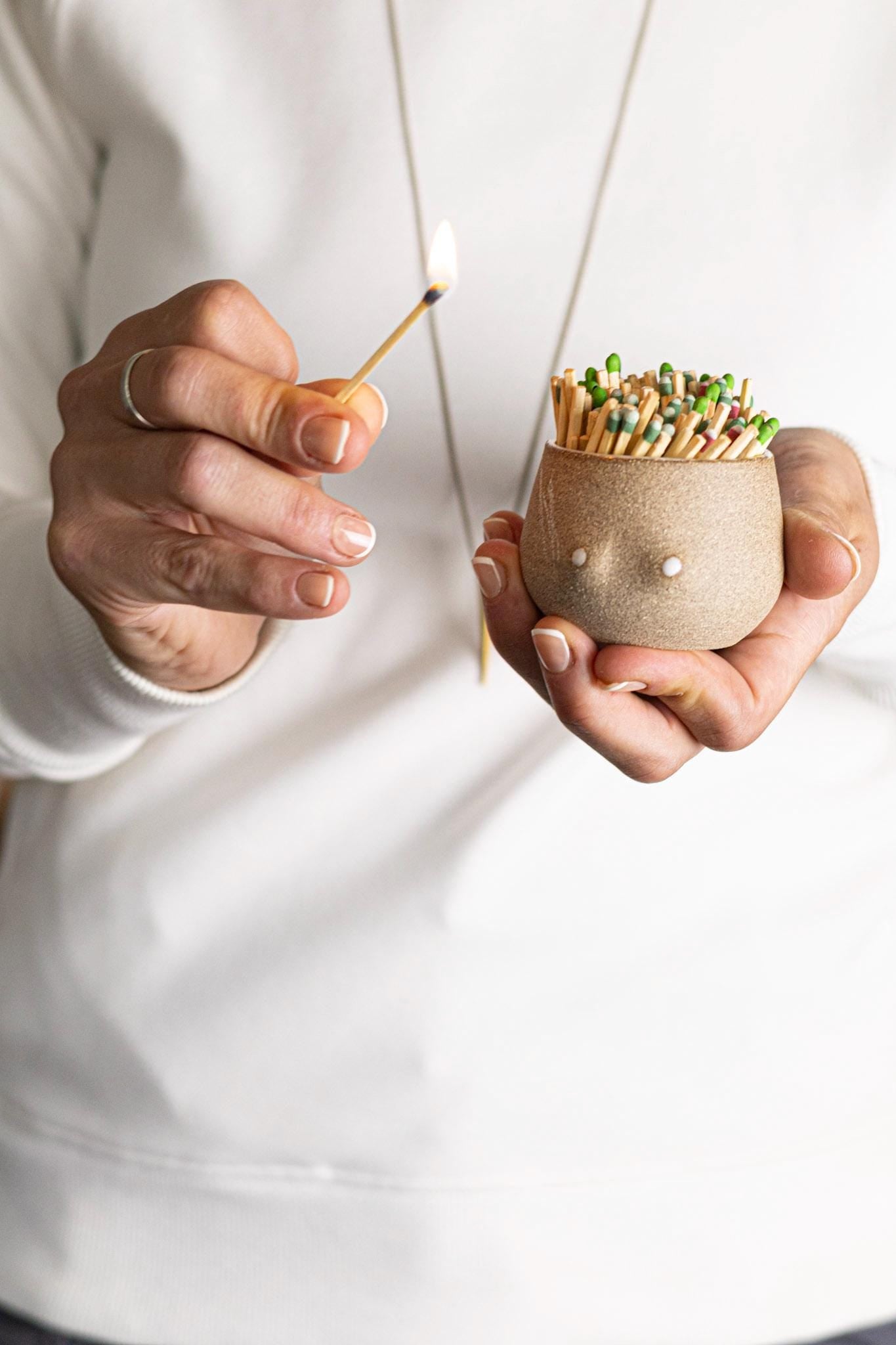 Boobie Matchstick Holder - Handmade Ceramic- multipurpose small cup 2OZ