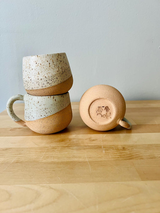 Handmade Ceramic Round-Bottom Espresso Mug - Unique Stoneware Kitchenware - Multiple Styles Available