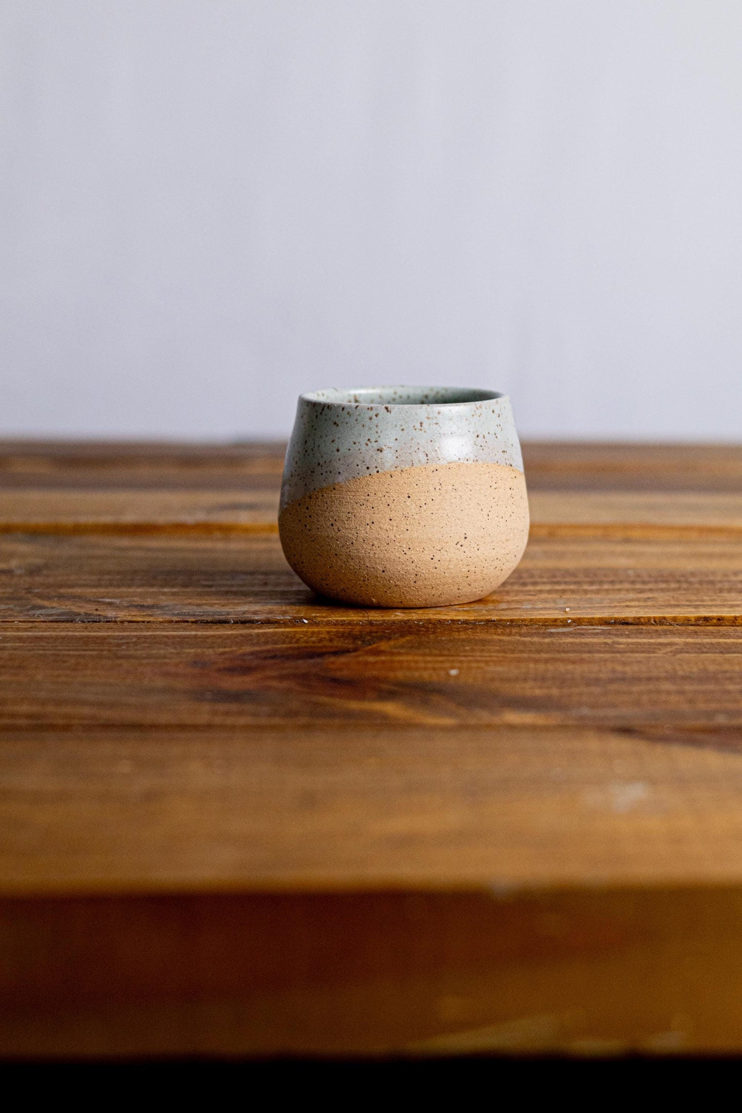Handmade Espresso Cup – Small Ceramic Coffee Tumbler – Modern White Kitchenware Gift