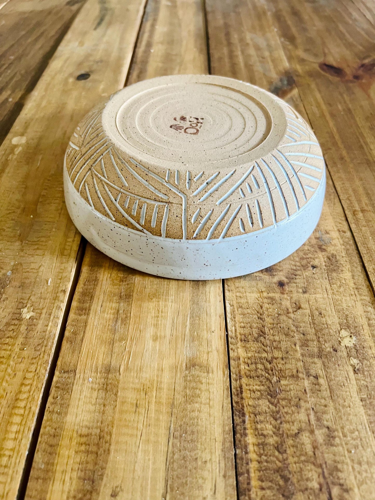 Handmade Wide Bowl – Ceramic Kitchenware – Modern Rice Bowl – Hand-Carved Stoneware Bowl