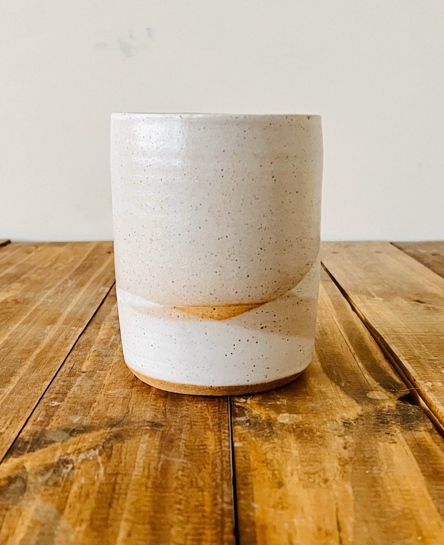 Handmade Criss-Cross Utensil Holder – Ceramic Crock in Warm White or Ocean Blue Glaze – Color & Size Options