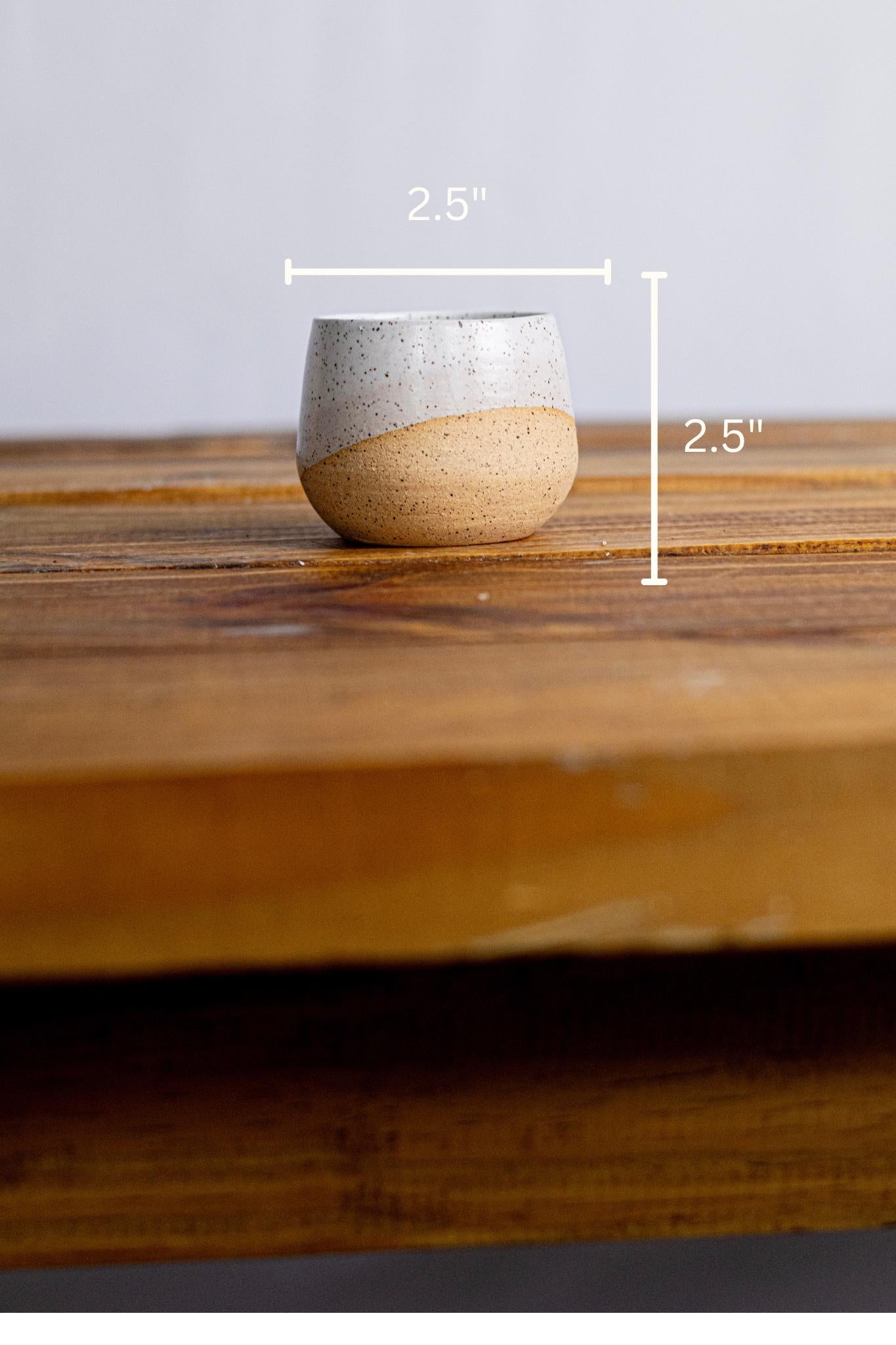 Handmade Espresso Cup – Small Ceramic Coffee Tumbler – Modern White Kitchenware Gift