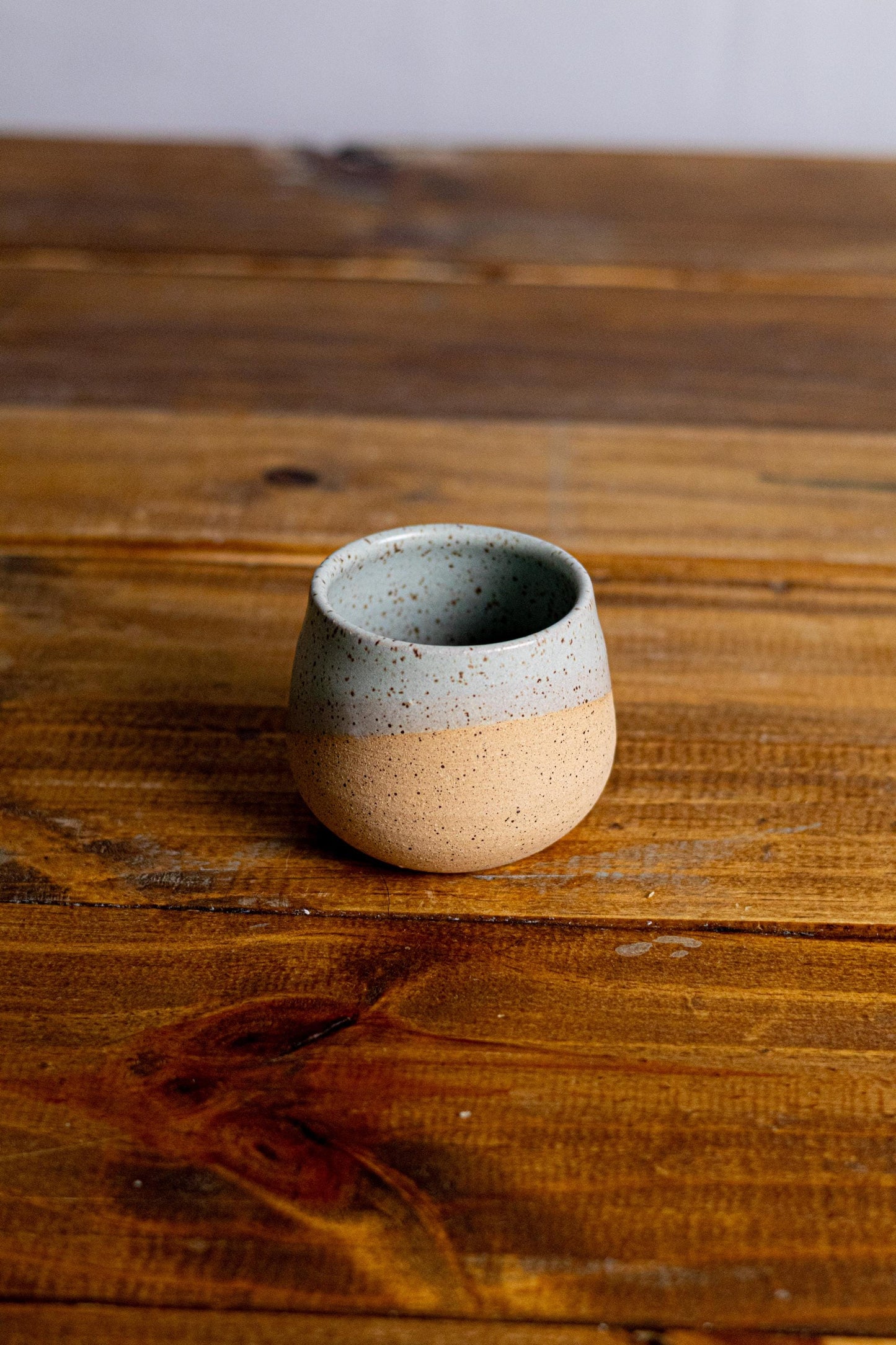 Handmade Espresso Cup – Small Ceramic Coffee Tumbler – Modern White Kitchenware Gift