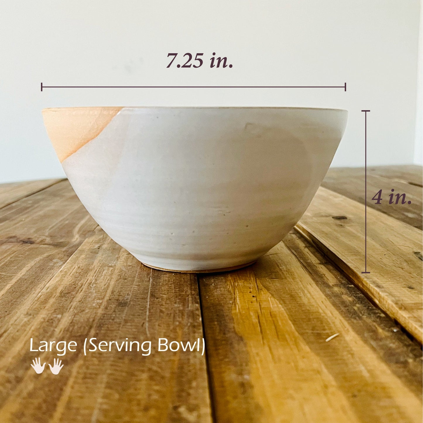 Angled Ceramic Bowls - White & Natural Stoneware - Modern Handmade Kitchenware - Multiple Sizes, Styles