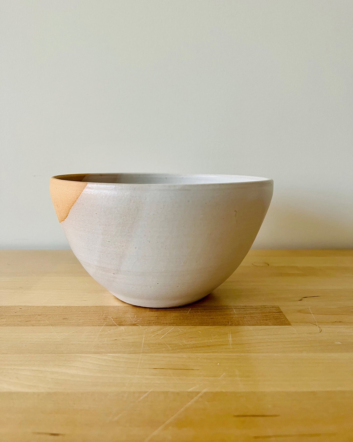 Angled Ceramic Bowls - White & Natural Stoneware - Modern Handmade Kitchenware - Multiple Sizes, Styles
