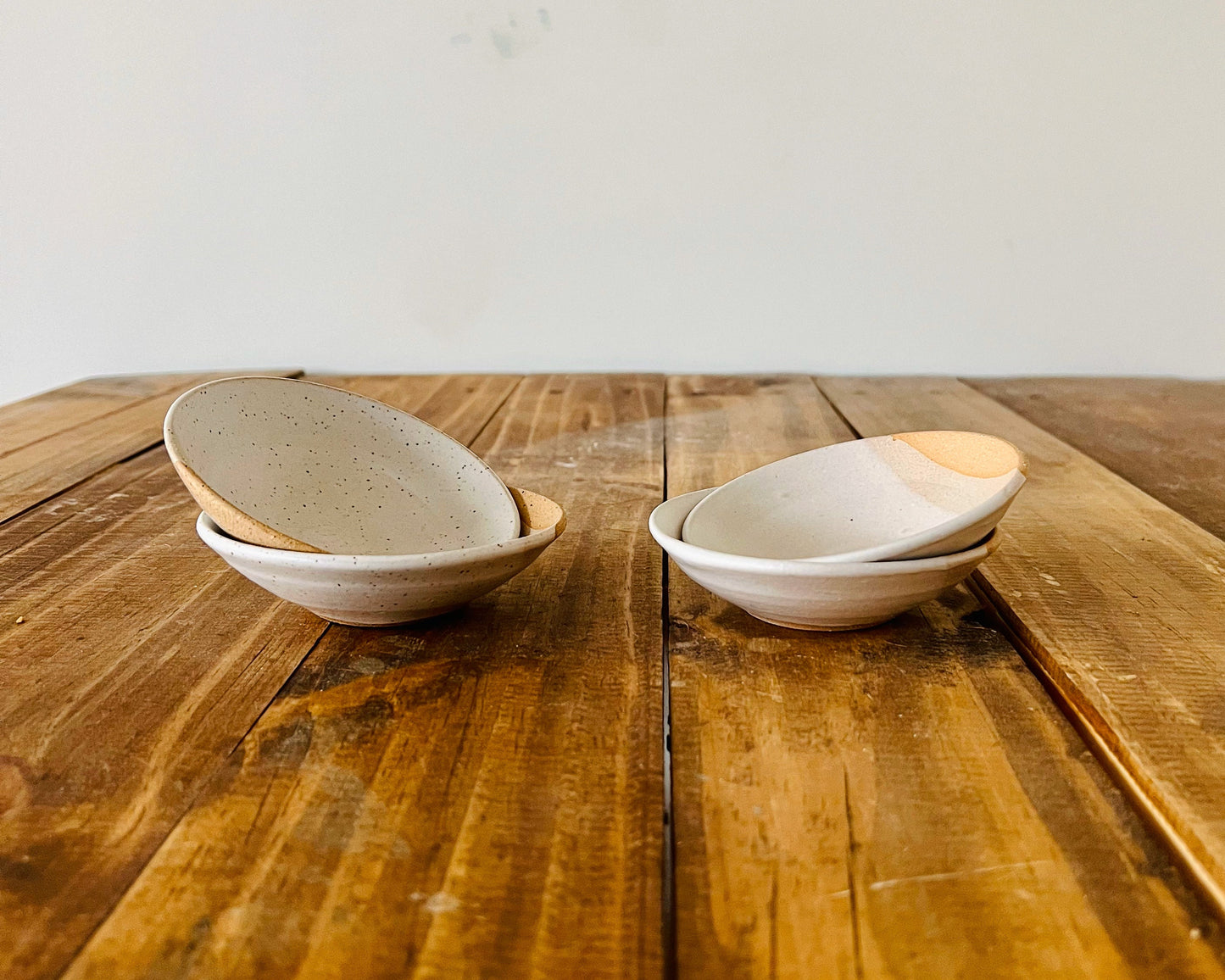 Handmade Angled Ramekin Bowl - White Ceramic Kitchenware for Baking, Dips, and Spices