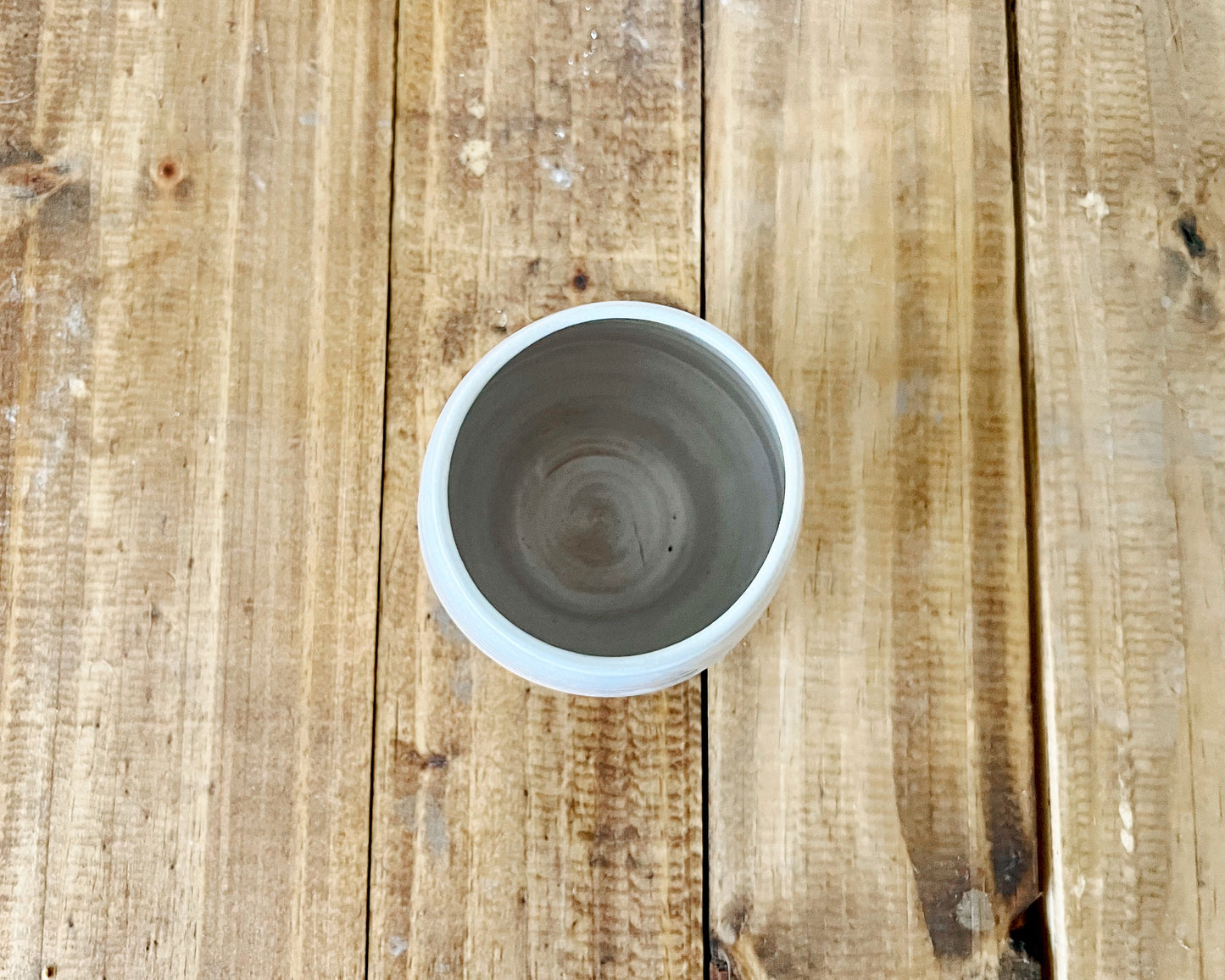 Handmade Criss-Cross Angled Tumbler – Unique Ceramic Tumbler in Warm White Glaze